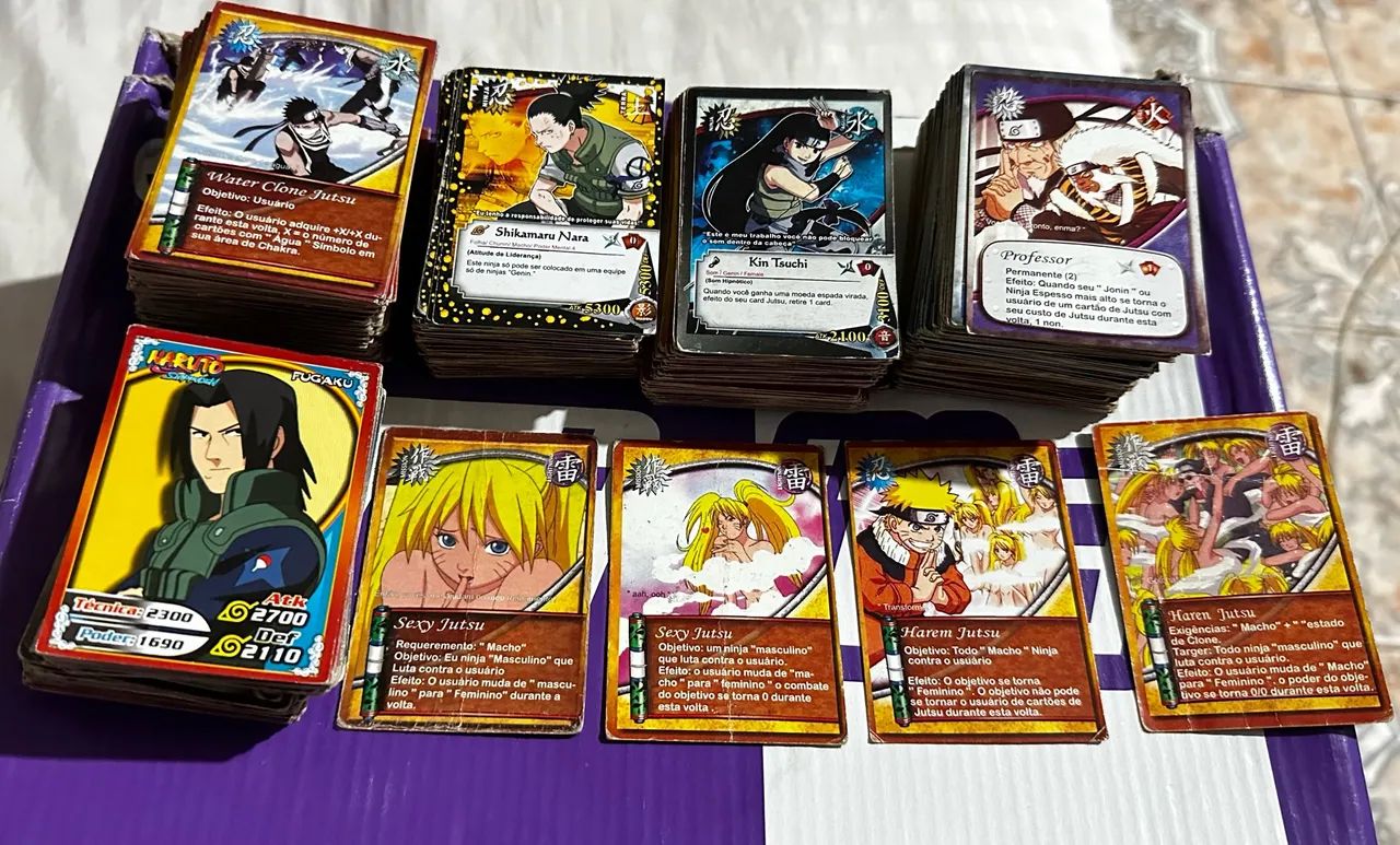 Lote 3 - 1.206 cards antigas Naruto - quase sem repetidas
