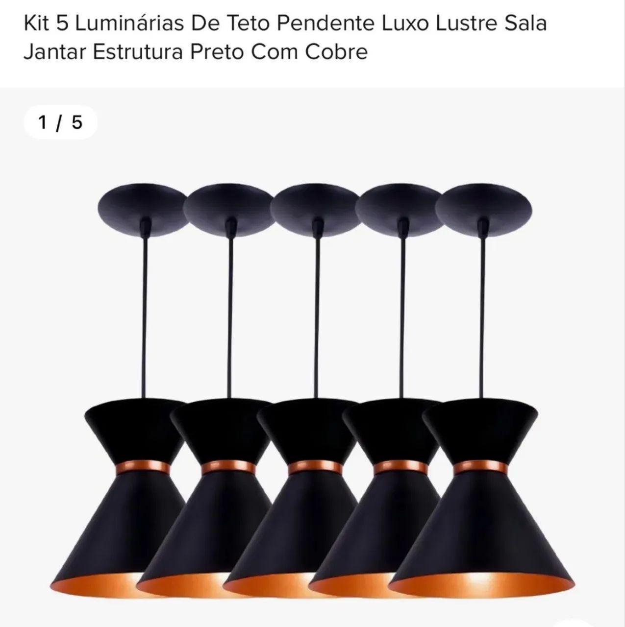 Vendo 5 luminárias pendentes  - Foto 5
