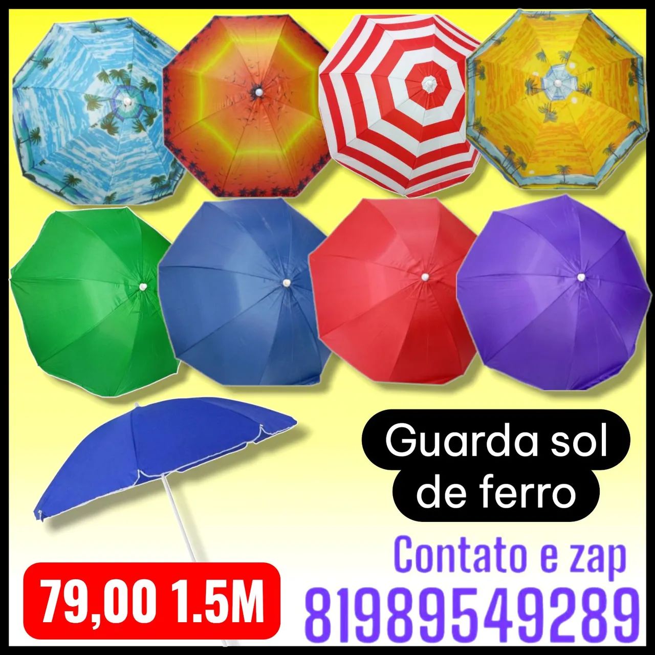 Guarda sol de ferro 1.5m