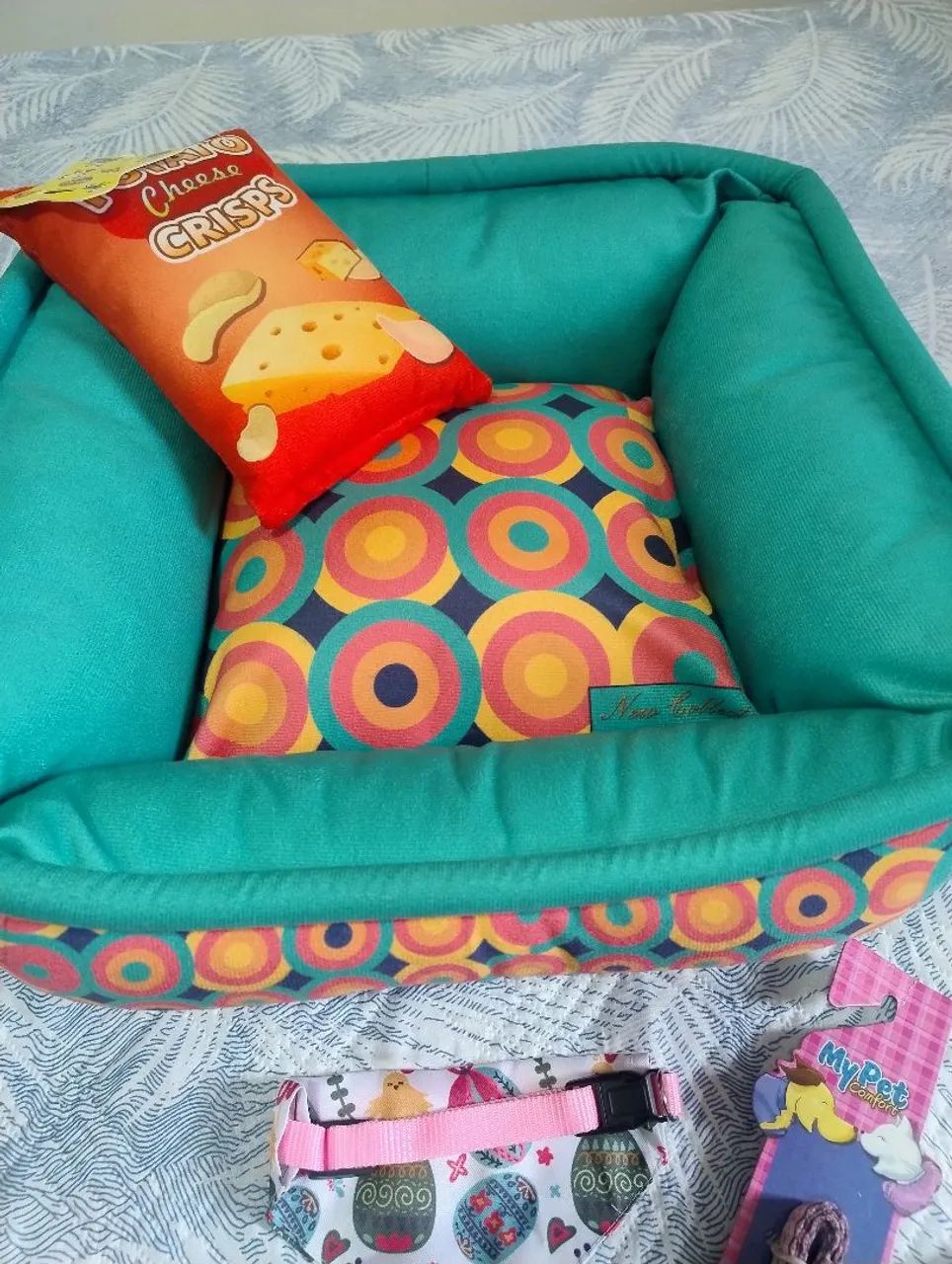 Cama + coleira+ brinquedo pra caes - Foto 2