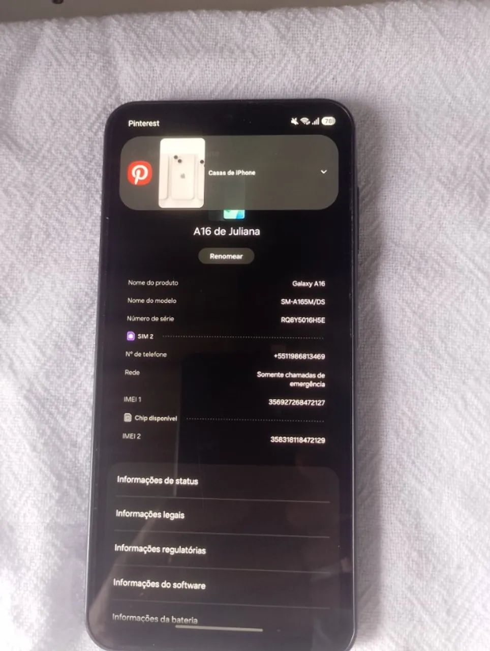 Samsung galaxy A16 256 imp digital[É somente venda...] - Foto 4