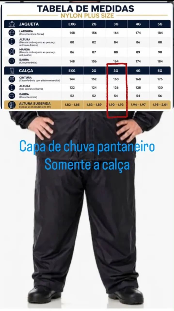Calça de chuva pantaneiro