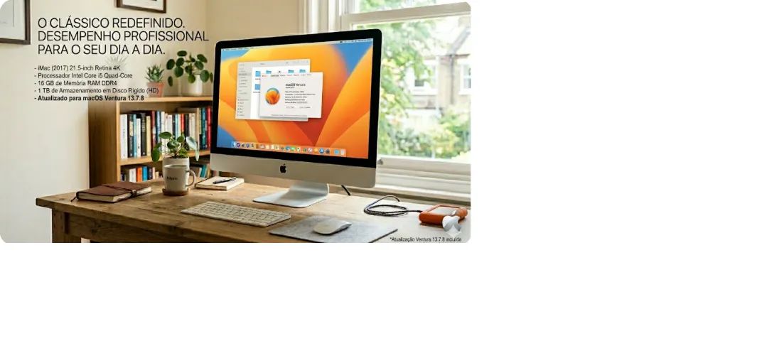 Imac mod2017 com 16gb de memoria, 32 de ssd combinado com 1tb de