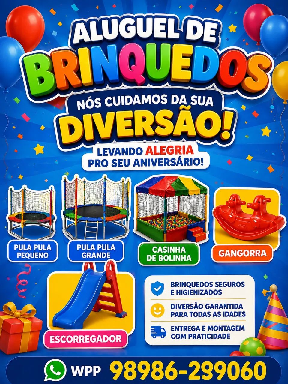 Pula pula , casinha de bolinha e etc