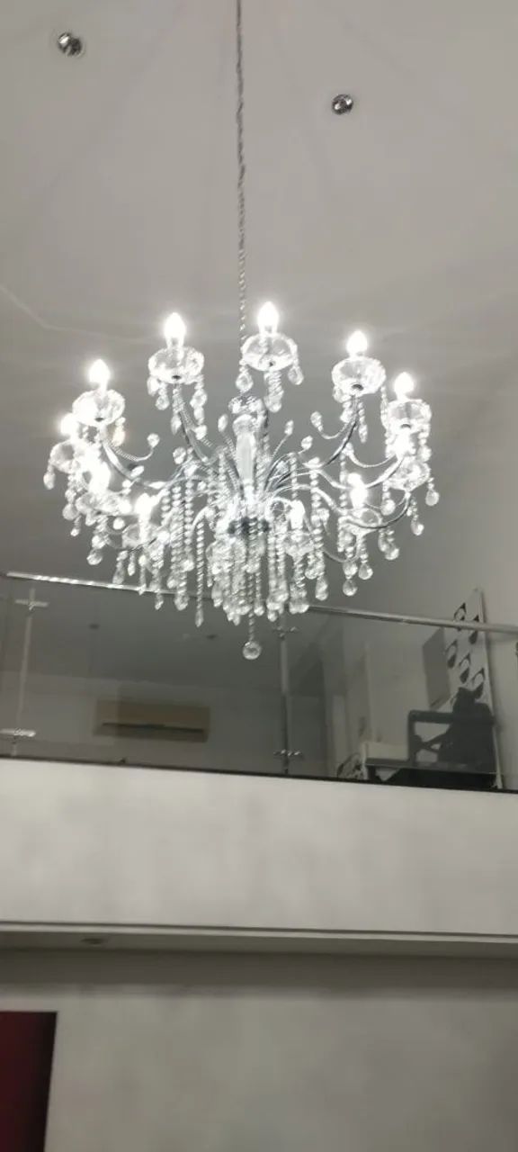 Lustre de cristal importado 12 lâmpadas