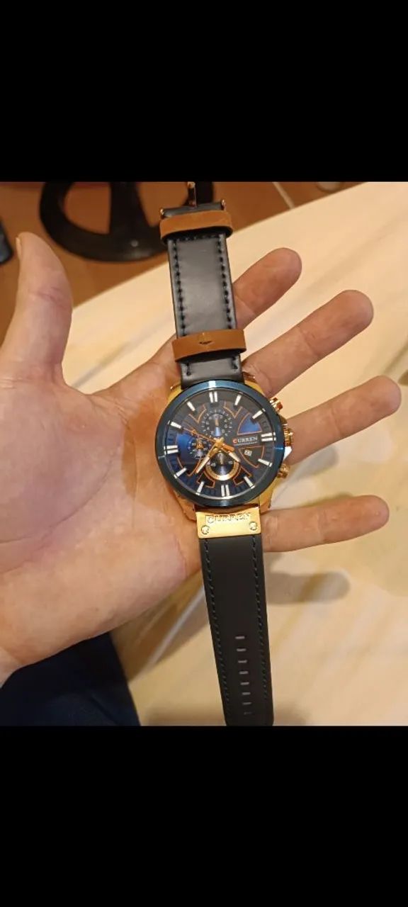 Relógio Curren Masculino pulseira de couro à prova de água  - Foto 3