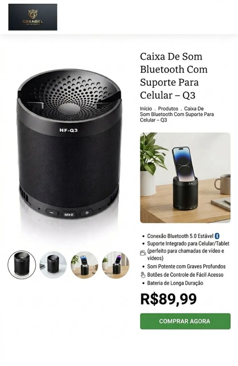 Caixa de som Q3 - Nova 