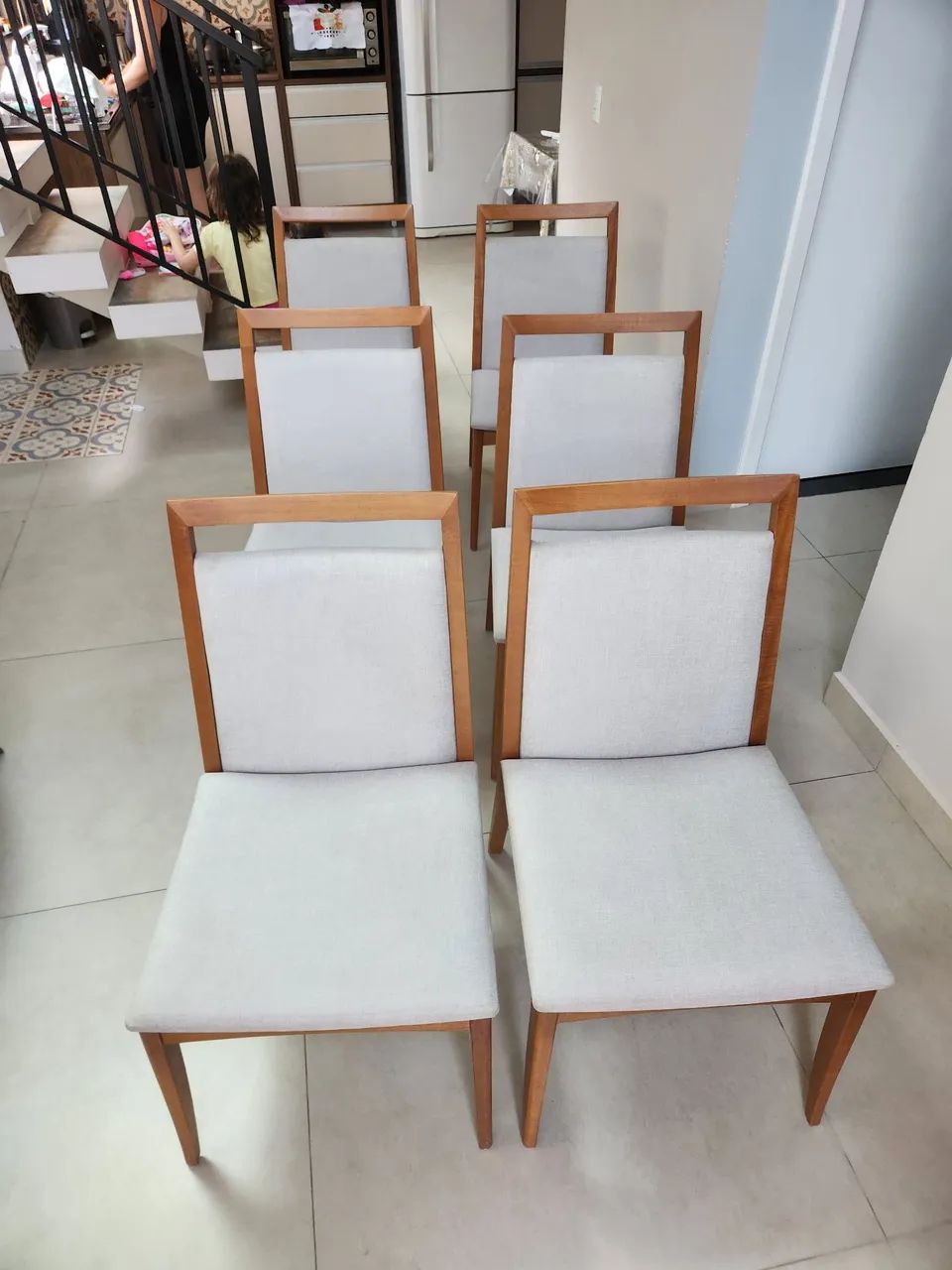 Jogo kit 6 Cadeiras para Mesa Jantar Linho Design Higienizadas  - Foto 4