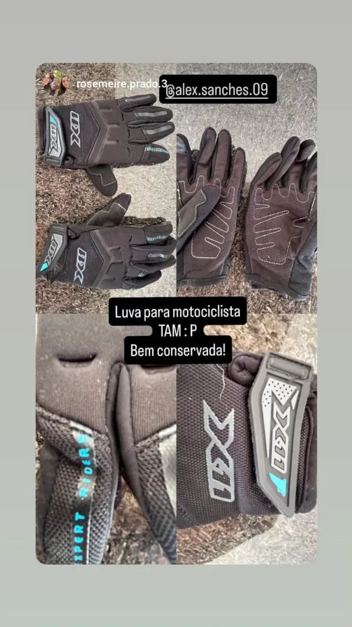 Luva para motociclista 