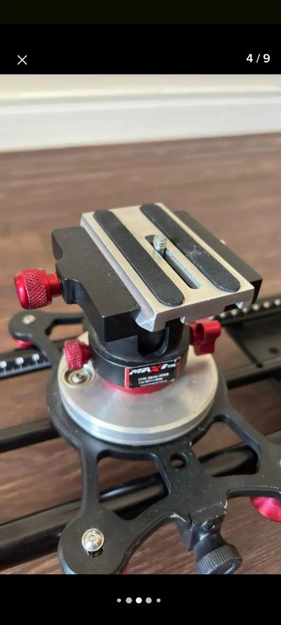 Slider Profissional 80cm C/Movimento Curvo+<br>Ball Head Vermelho - Foto 2