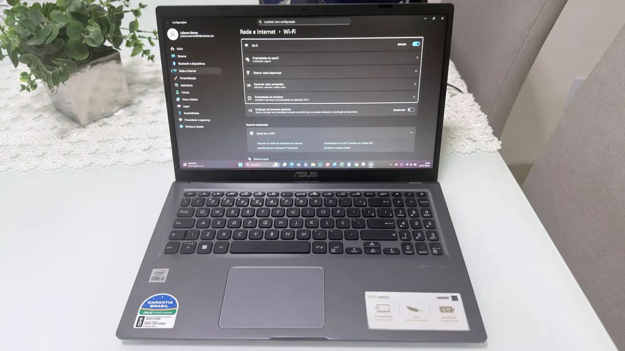 Notebook Asus core i5 15,6 polegadas, SSD 256gb, 8gb ram