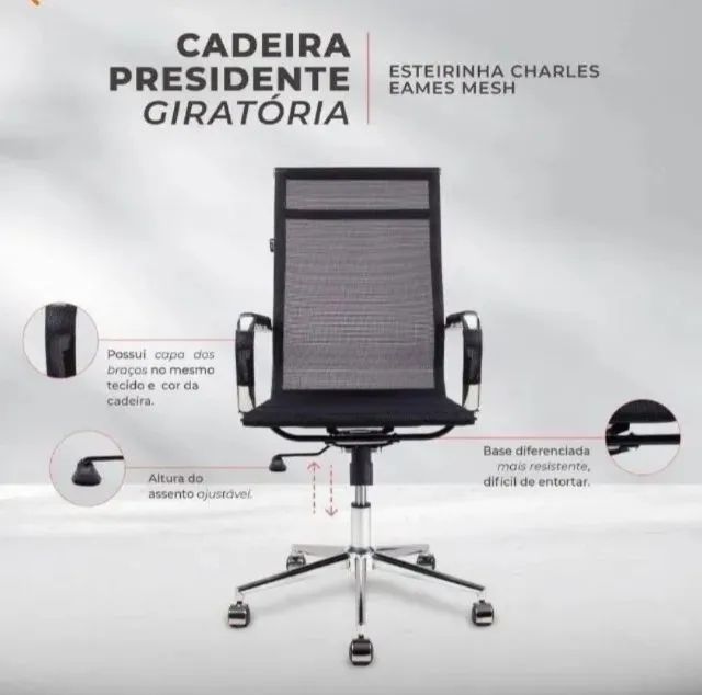 Cadeira Presidente Giratoria - Foto 3