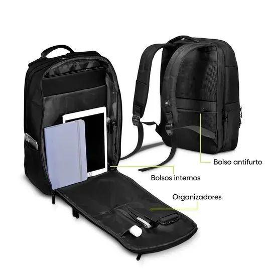 Mochila para Notebook Get Prime Preta 15.6" - Wzetta - Foto 4