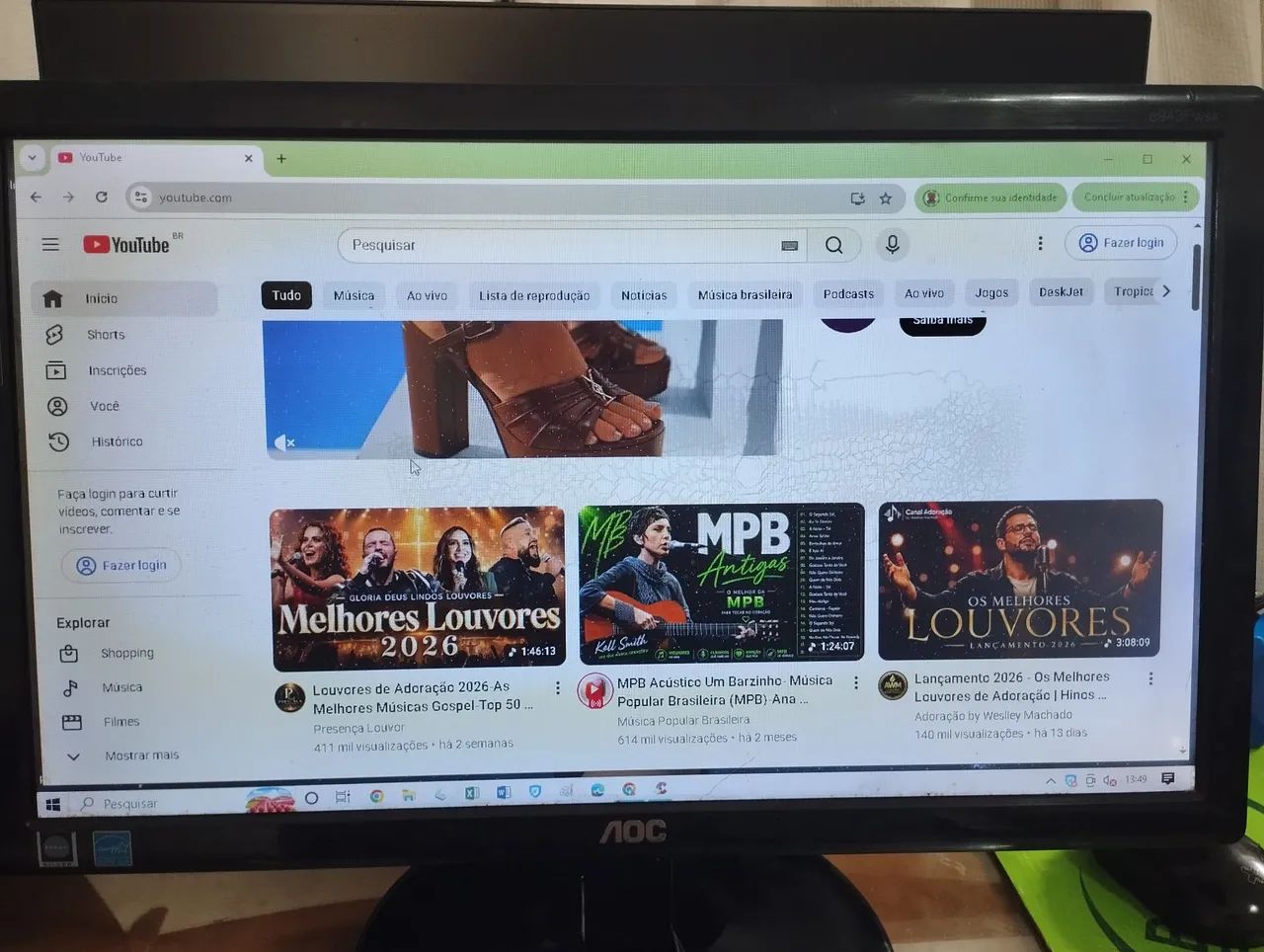 Monitor 18pl AOC quebra galho 