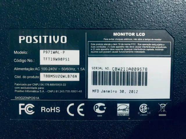 MONITOR 18,5 POLEGADAS POSITIVO - SEMI NOVO  - Foto 3