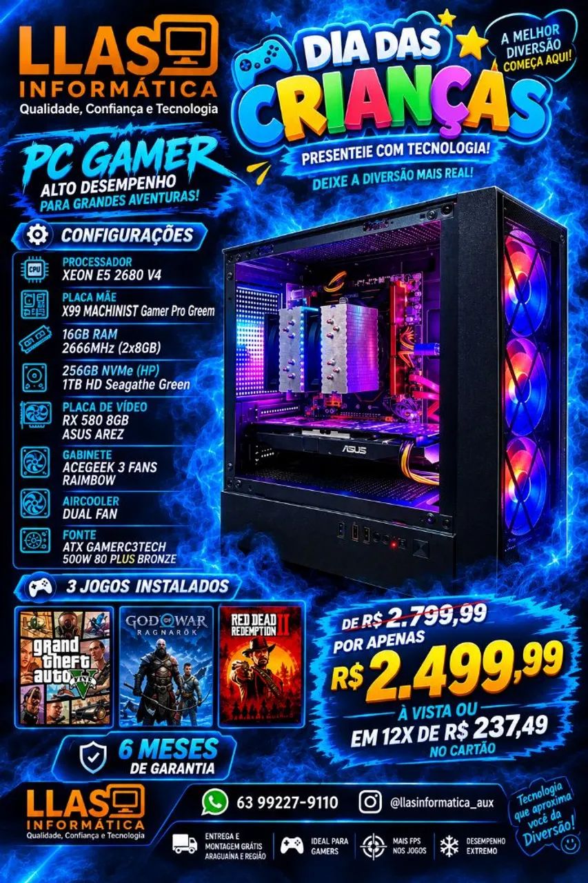Computador Gamer - Promoção semana das crianças 