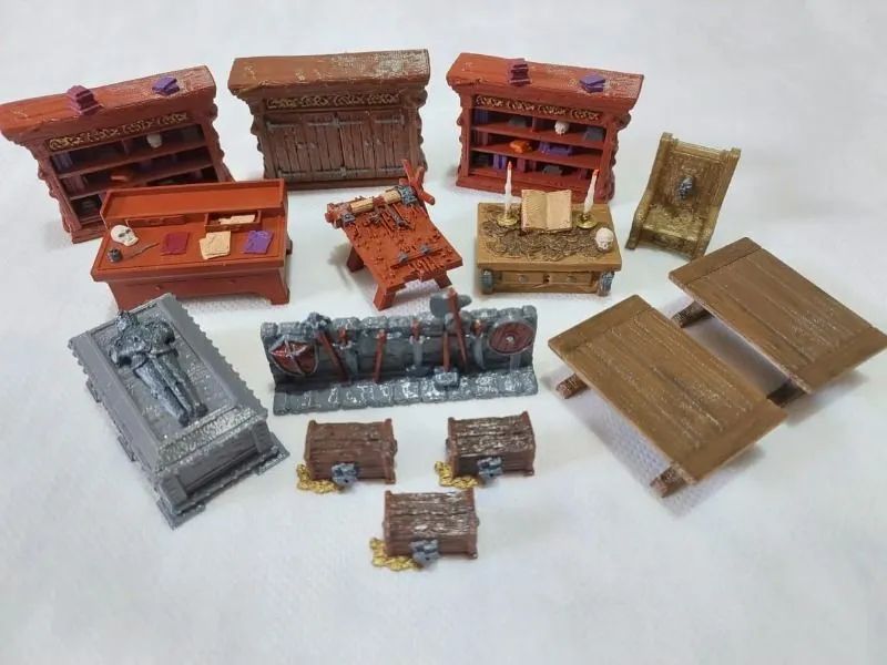 Kit 15 mobílias pintadas em 3d para For The Quest ou RPG + Extras - Foto 2