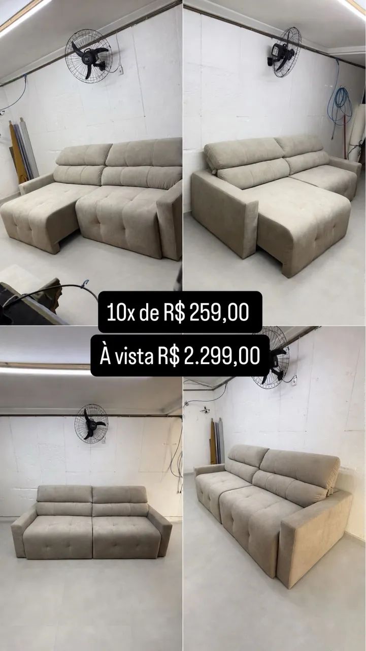 Sofá retrátil e reclinável 2,40m - Foto 3