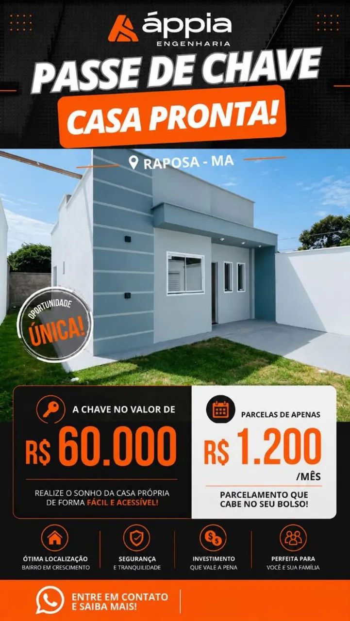 MS! Passo chave de casa em condomínio na Raposa!