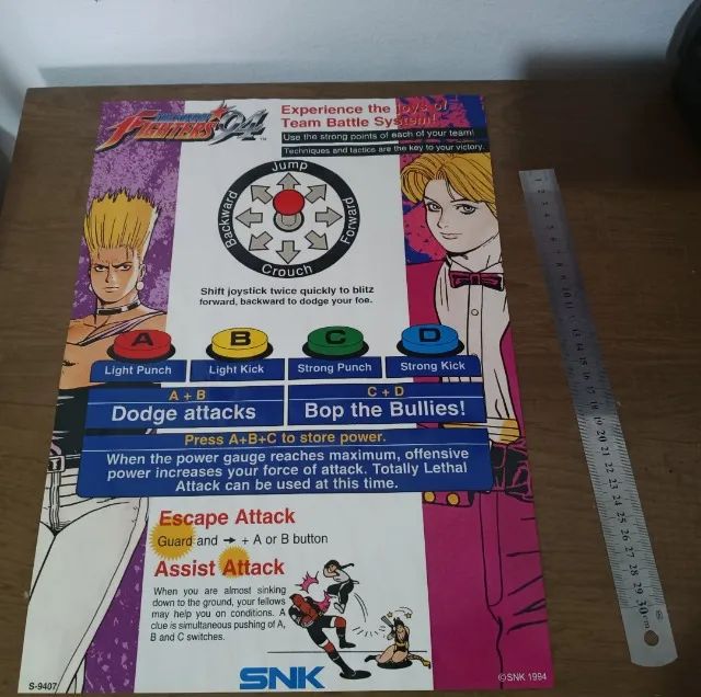 Flyer promocional original do primeiro The king of Fighters 94 - Foto 2