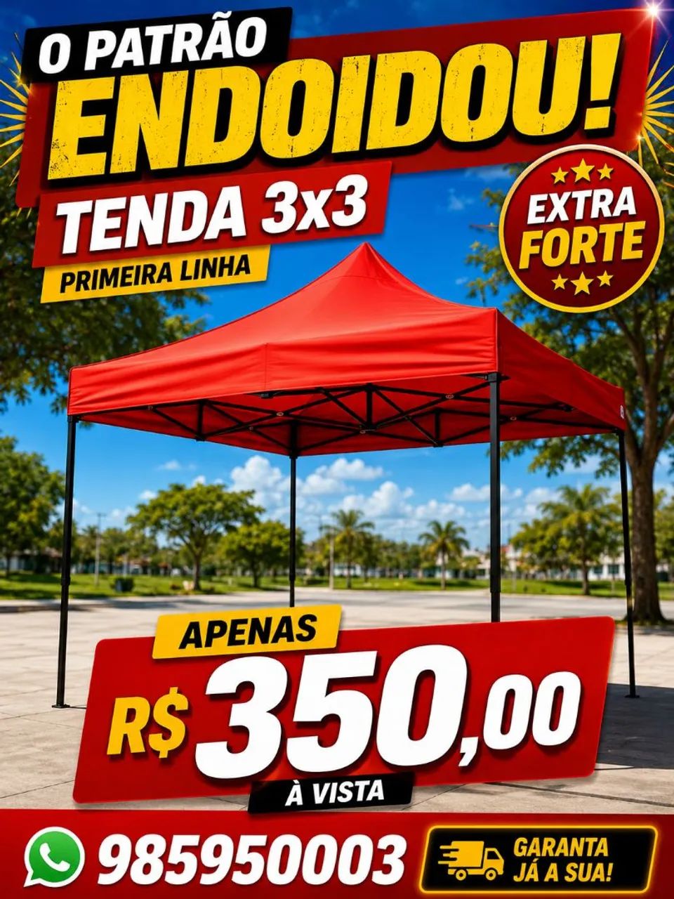 Tenda sanfonada 3*3 ou 2*2