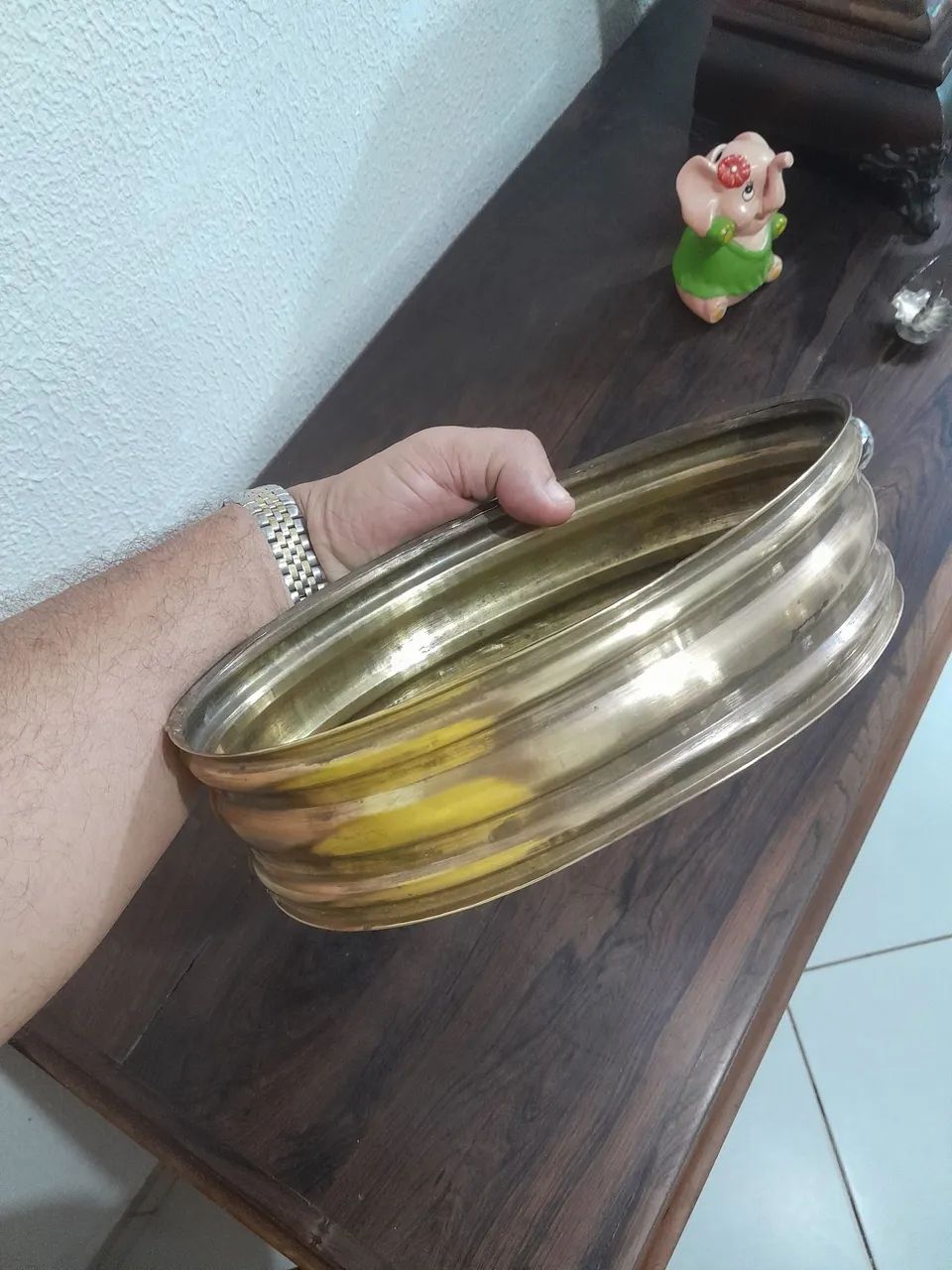 Cachepot oval em latão  - Foto 5