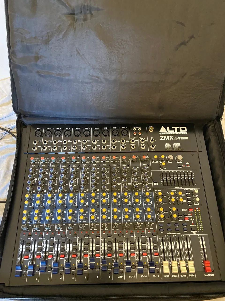 Mesa de Som Mixer Alto ZMX 164 FX USB Analógica - Instrumentos