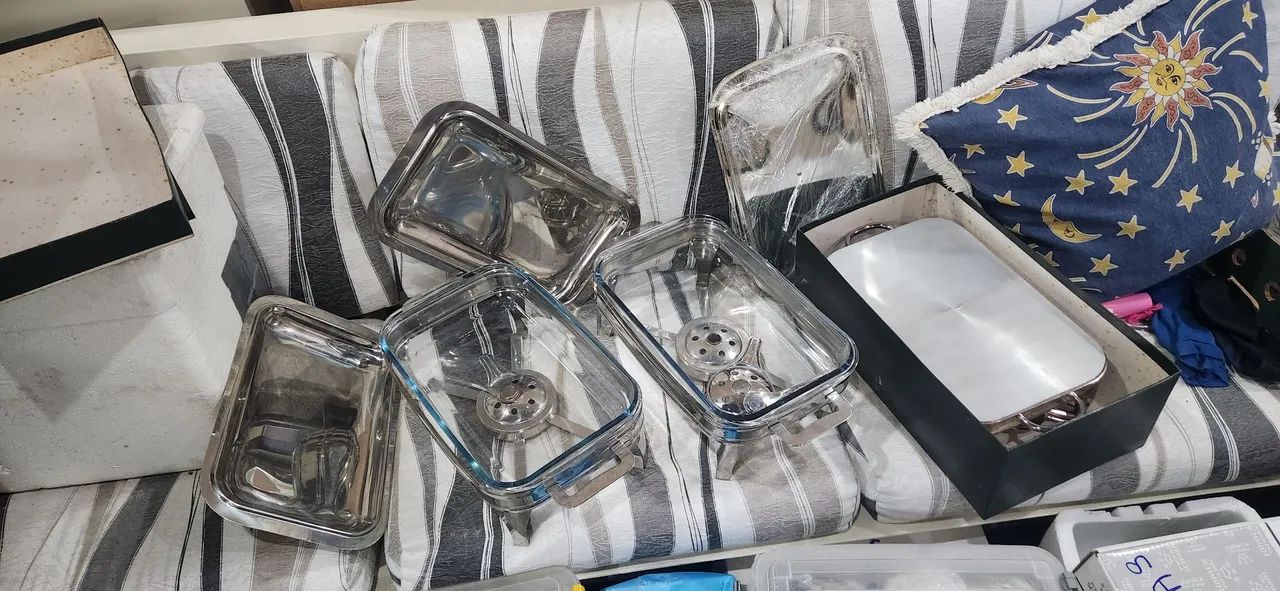 3 rechaut INOX com vidro e uma chapa - Foto 3