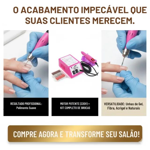Lixa de Unha Elétrica Profissional 220V +  Brocas _ BE06 - Foto 2
