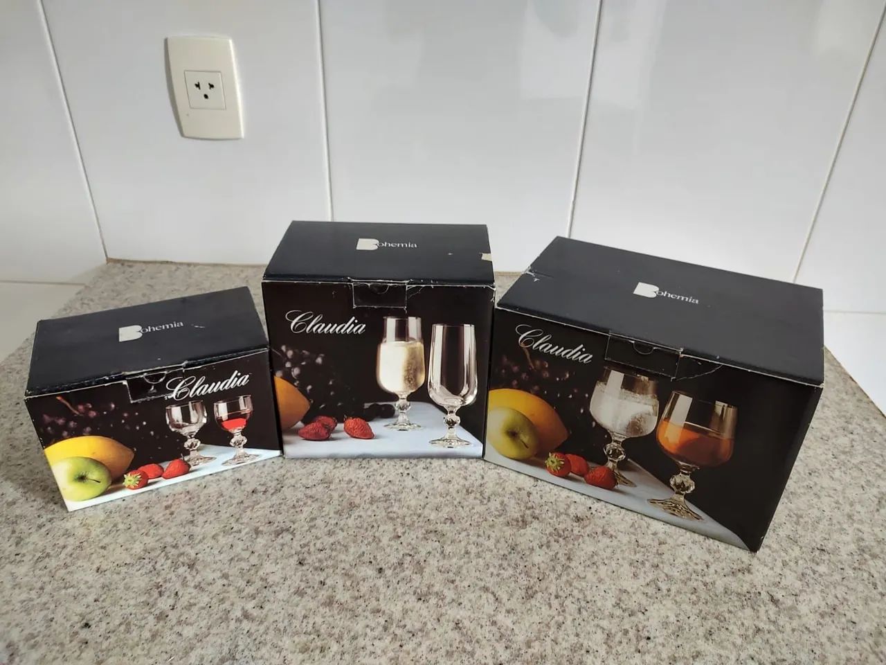 Jogo de 6 taças de vinho/água de cristal modelo Claudia na caixa - Foto 3