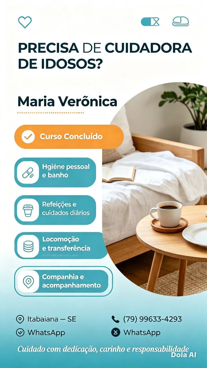 Cuidadora de Idosos ? Curso Concluído | Itabaiana SE 