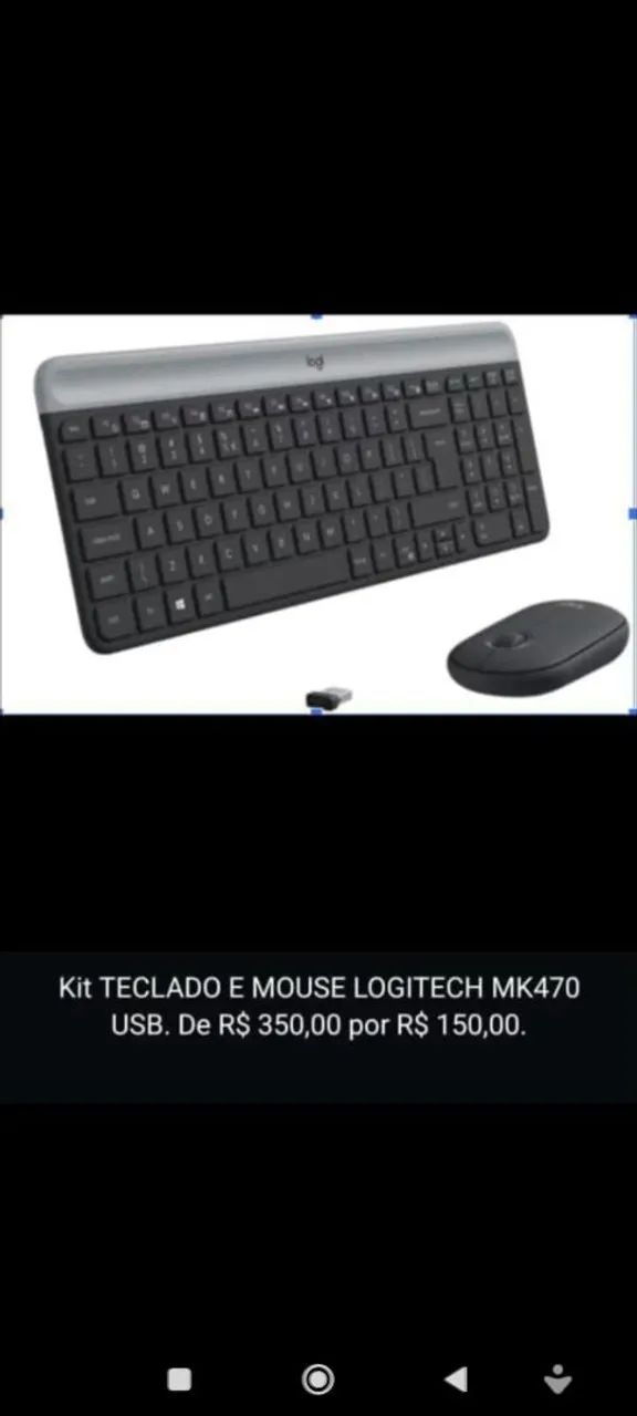 Teclado e mouse Logitech abnt1