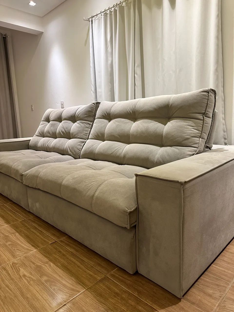 Sofá Retrátil Cinza - Foto 2