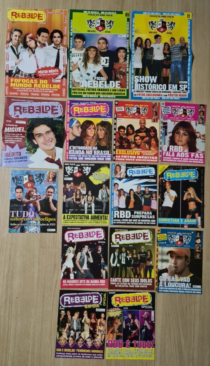 Pôsters e revistas RBD Rebelde