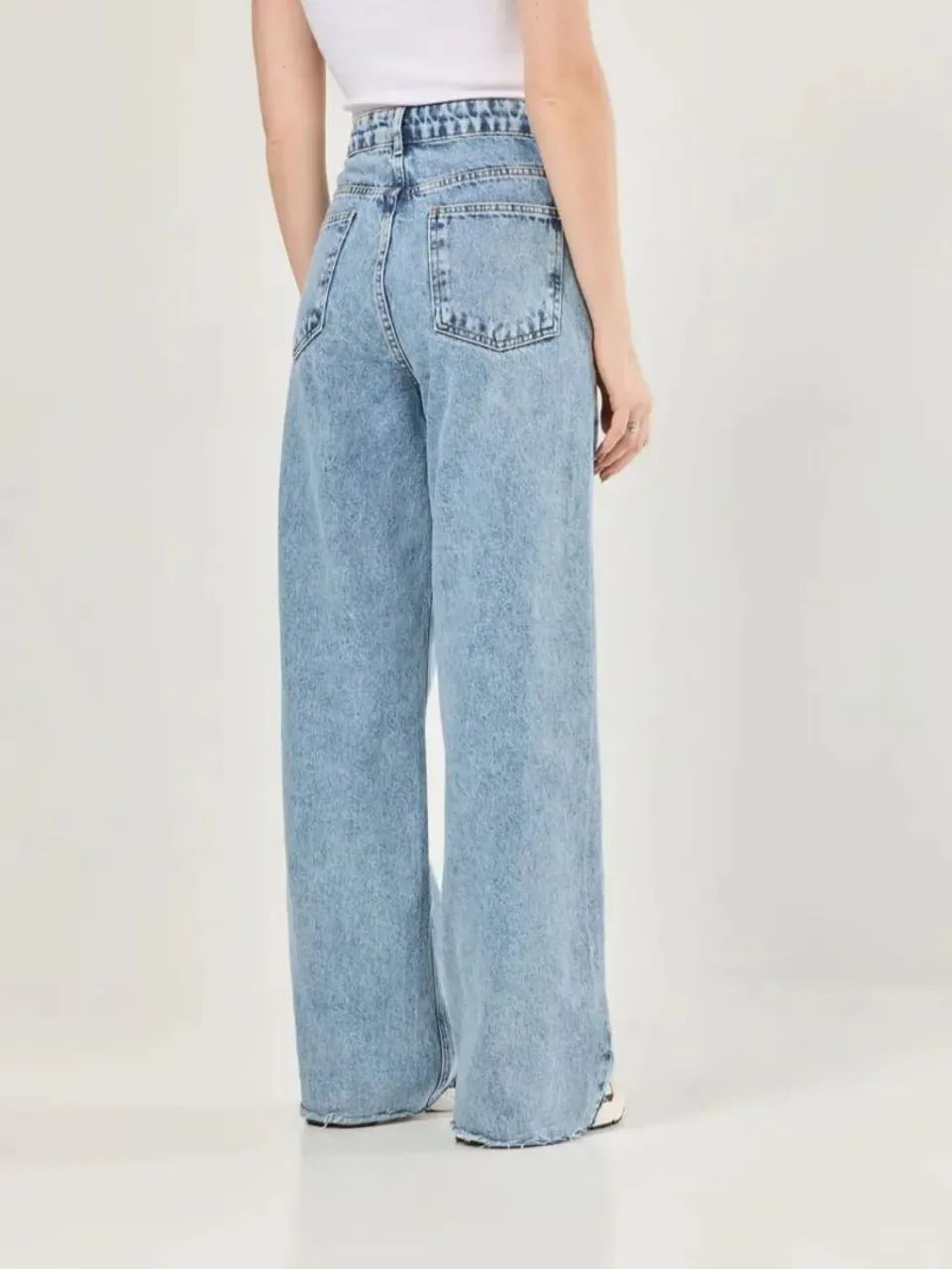 Calça Jeans Wide Leg Cintura Alta - Usada Excelente - Foto 2