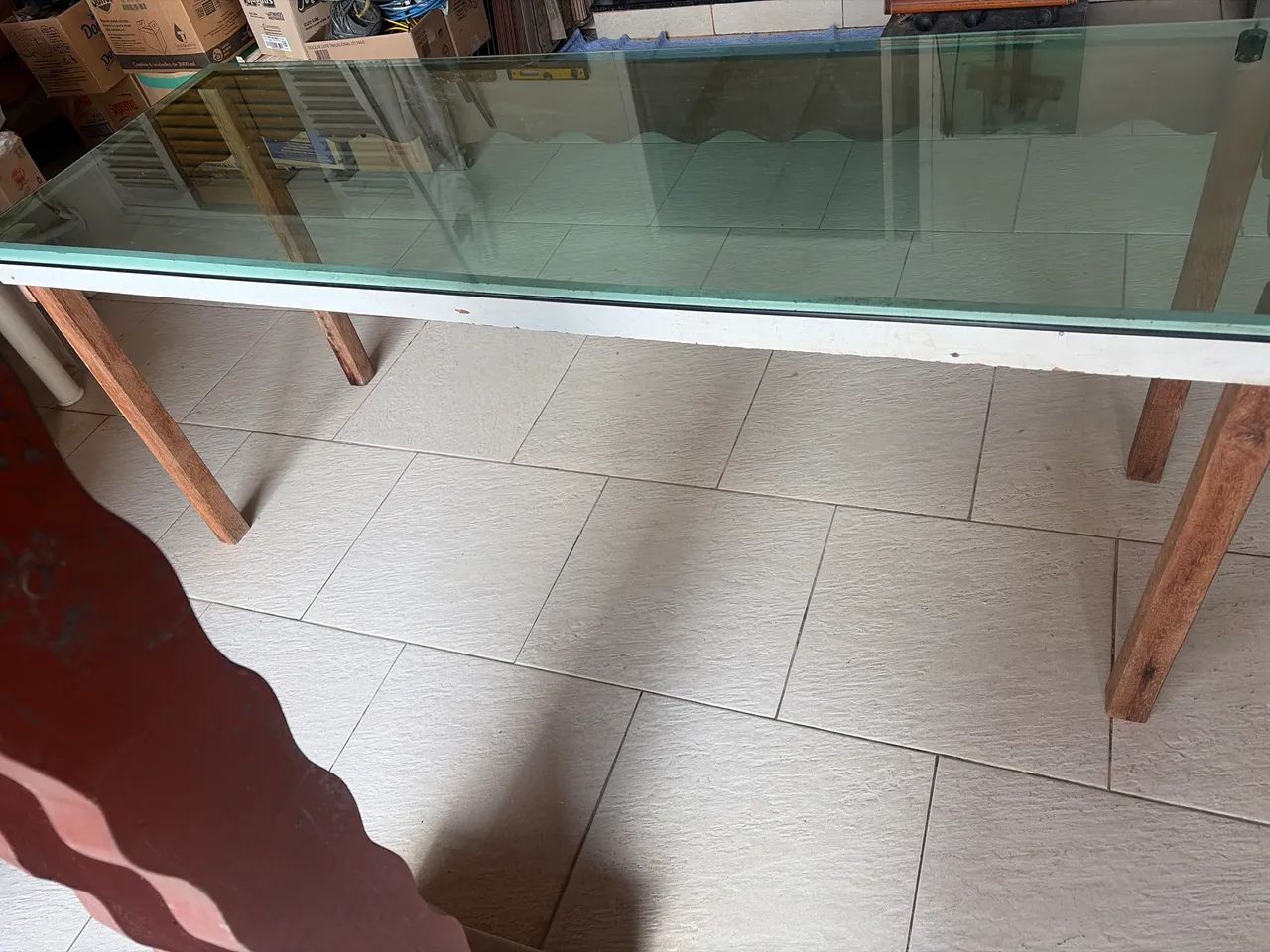 Mesa Madeira Tampo vidro - Foto 4