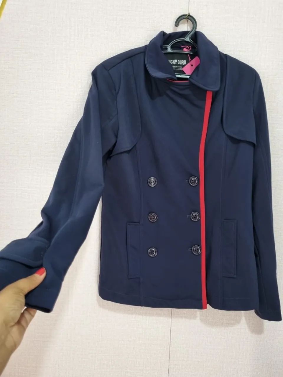 trench coat lucky ouro azul marinho