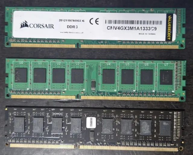 Memória RAM DDR3 4GB - Corsair + Genérica (12GB total) - Foto 2