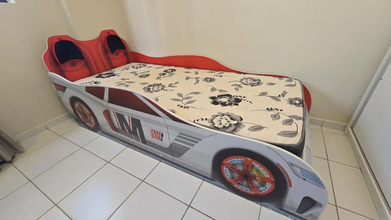 Cama infantil solteiro com colchão 