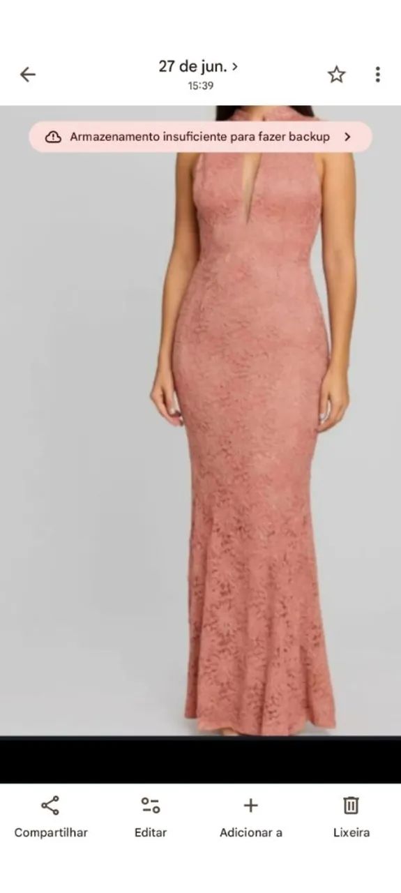 Vestido renda rosé madrinha 