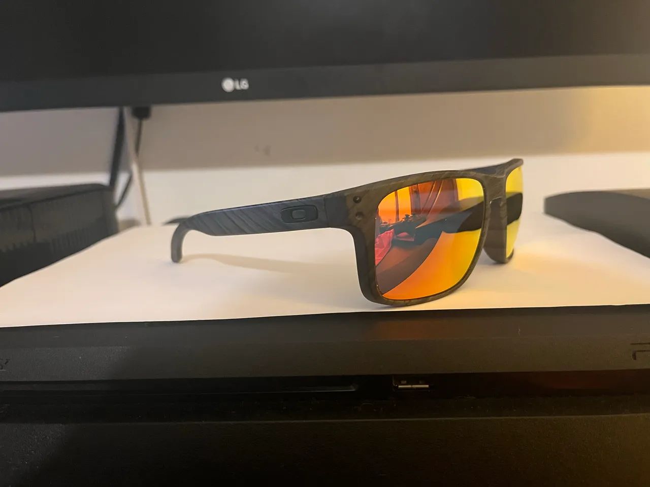 Óculos Oakley Holbrook XL Frame Woodgrain lentes  Prizm Ruby - Foto 5