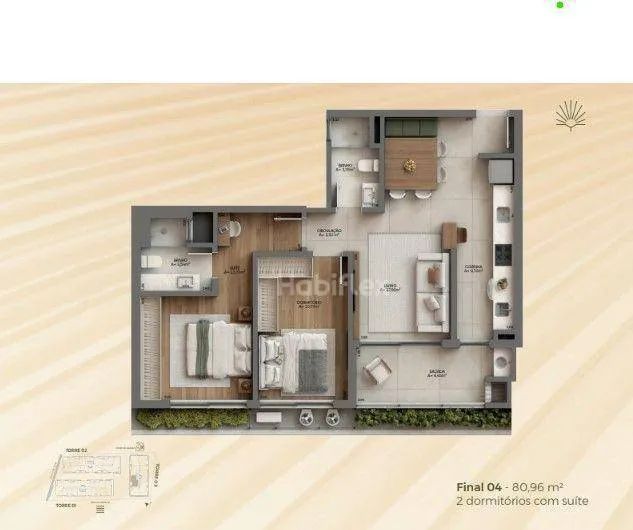 Apartamento com 2 dormitórios à venda - Campeche - Florianópolis/SC - Foto 4