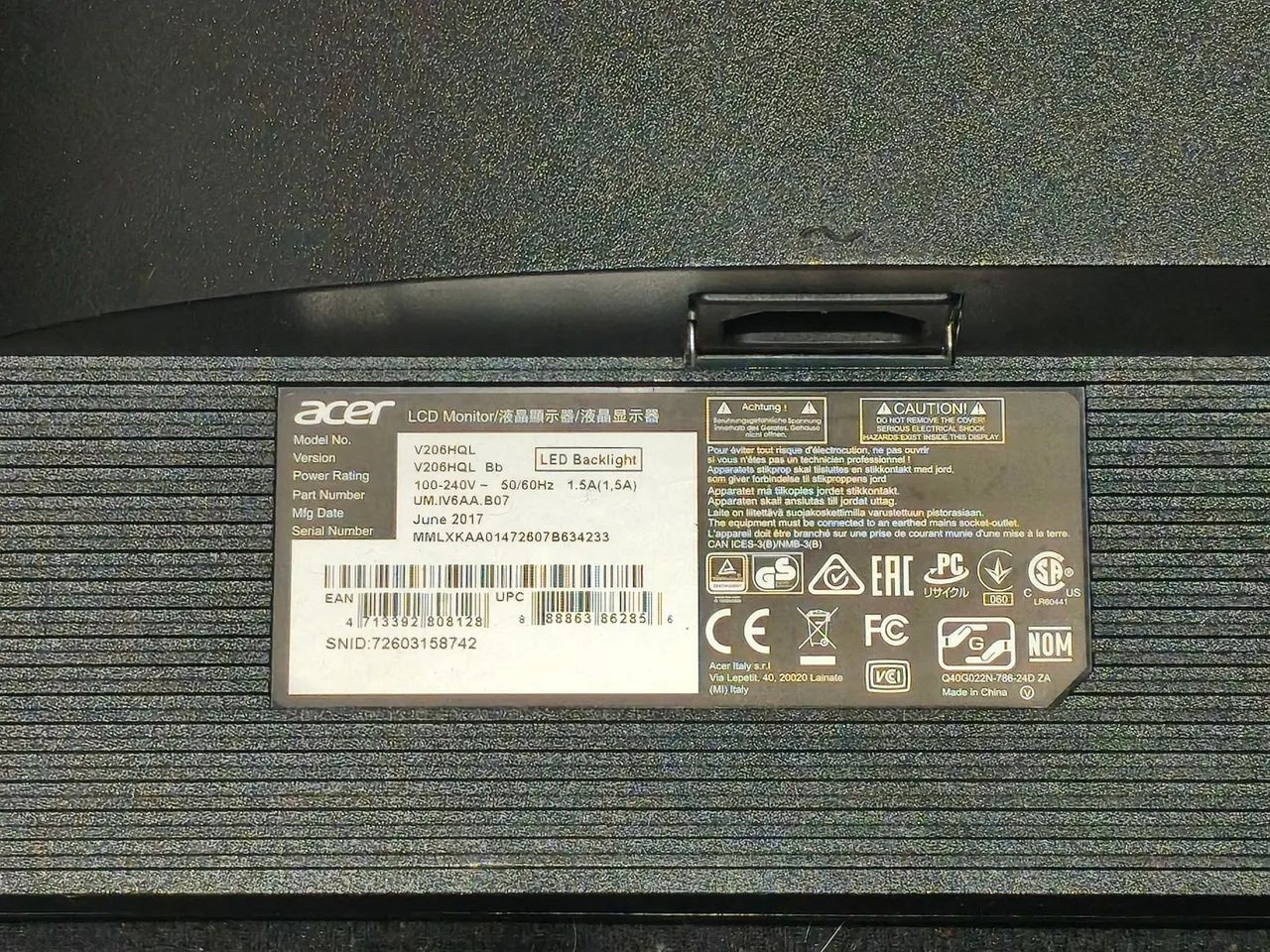 MONITOR ACER V206HQL VGA - Foto 4