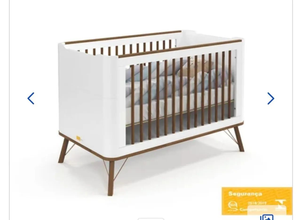Berço 3 em 1 com colchão + dossel e mosquiteiro (QUARTO COMPLETO) - Foto 4