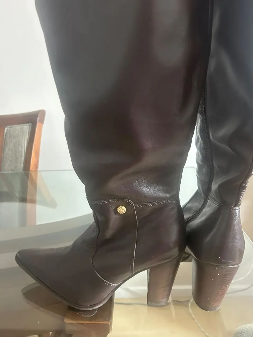 Bota de couro feminina  - Foto 3