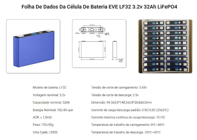 kit 6 Células de litio LiFePO4 EVE LF32 3.2v 32Ah - Foto 4