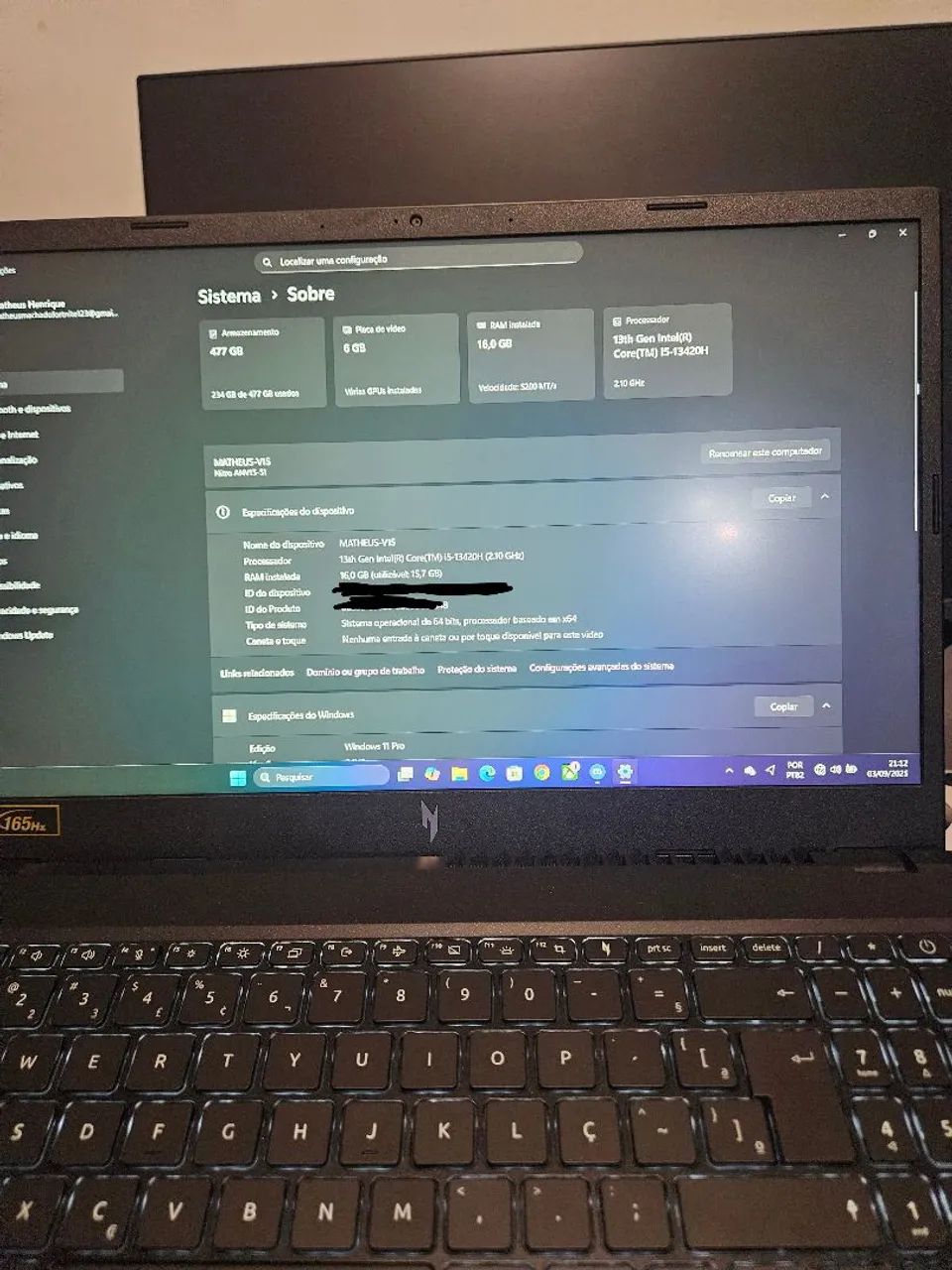 Notebook Acer Nitro V15 - Foto 2