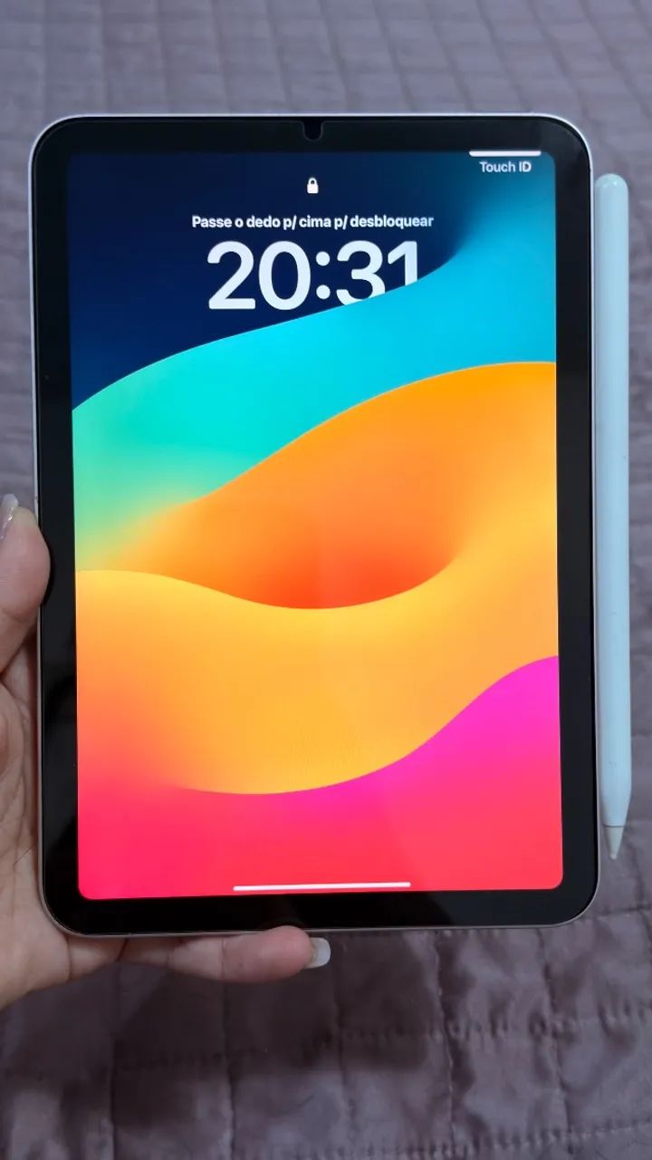 iPad mini 6ª geração 64GB rosê + Apple Pencil 