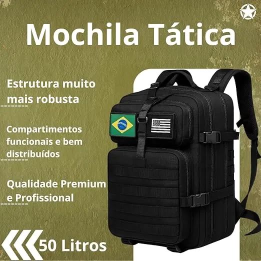 Mochila tática militar 50 litros  - Foto 2