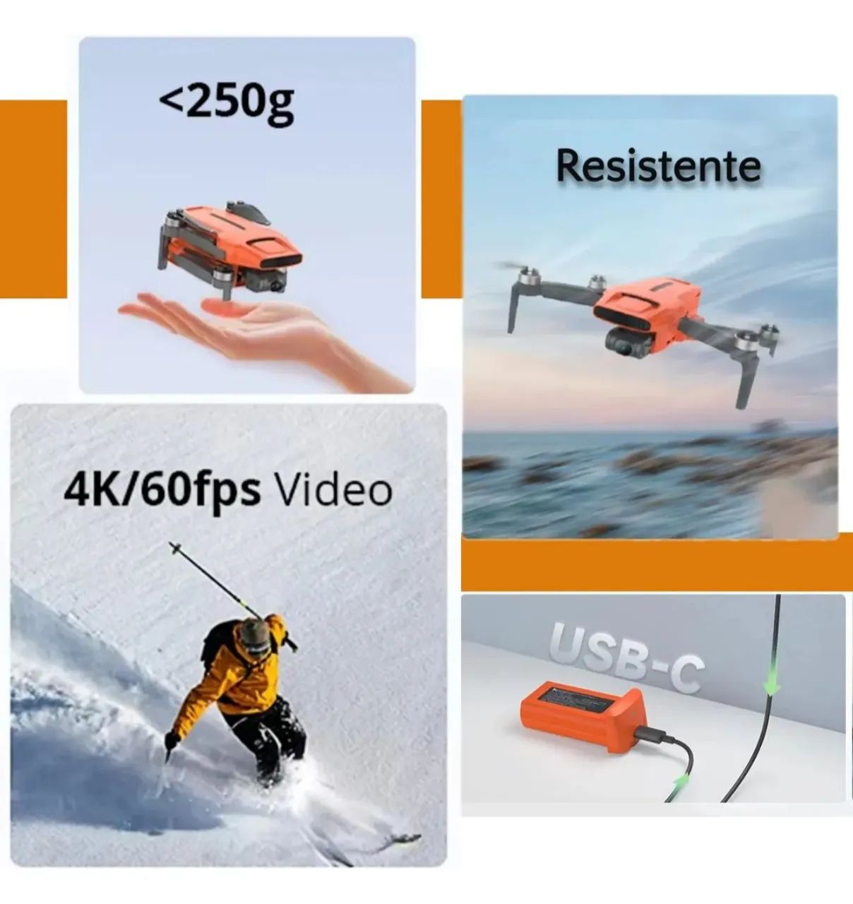 DRONE COM CÂMERA 4K GIMBAL 3 EIXOS C 3 BATERIAS  - Foto 2